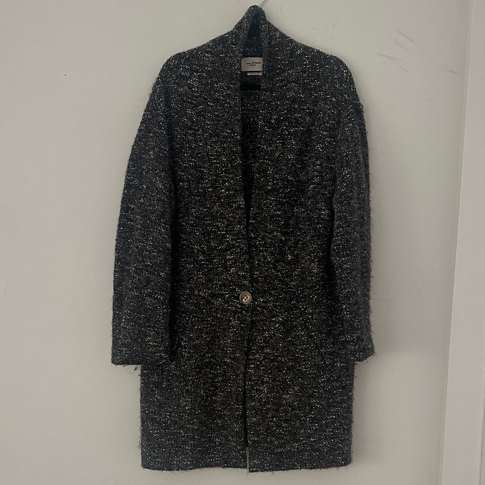 Isabel Marant Black Bouclé Sweater Coat